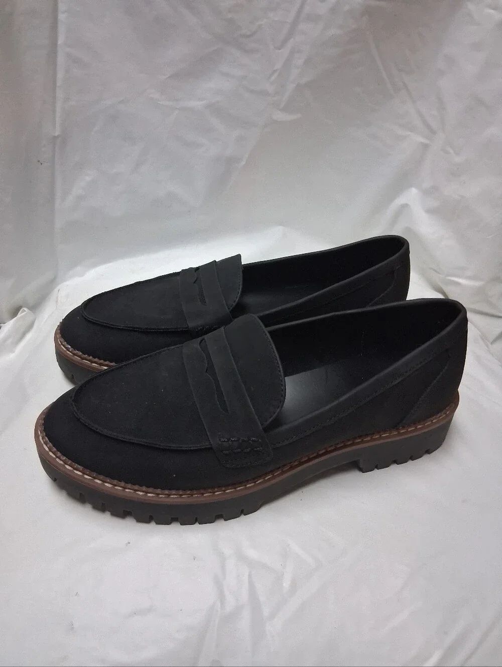 Maurices Women's Black Penny Loafers with Lug Sole Size 9 Preowned